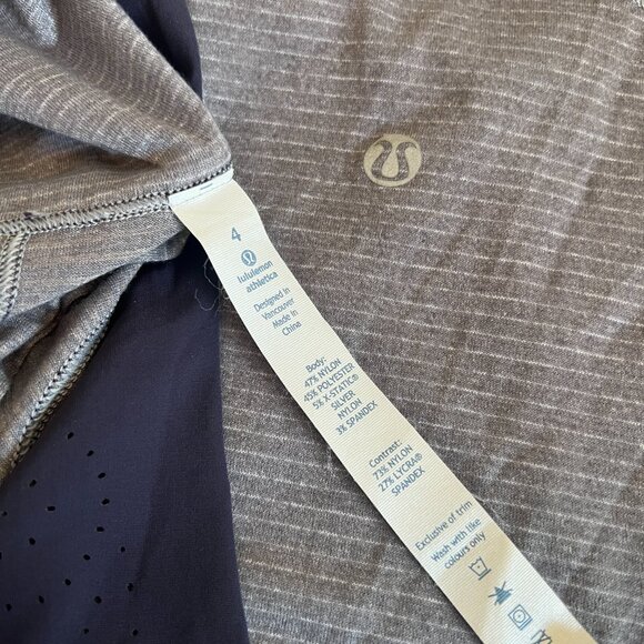 Lulu Lemon-  SIZE 4 - Racerback Tank - Open back - Loose Fit - Slate Gray/Grape - Picture 9 of 12